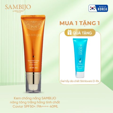 [Tặng TDC Eveline] Kem chống nắng SAMBIJO nâng tông trắng hồng tinh chất Caviar SPF50+/PA++++ 40ML