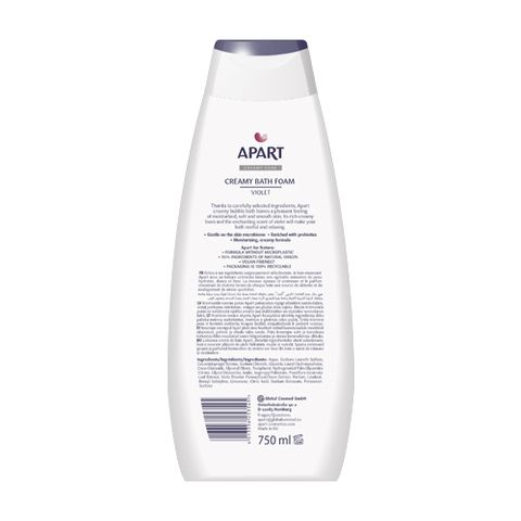 Gel tắm tạo bọt Apart dưỡng ẩm, mềm mịn da chiết xuất hoa violet 750ML