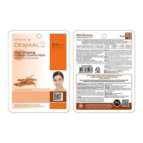 Mặt nạ Dermal dưỡng da tinh chất hồng sâm và collagen 23g