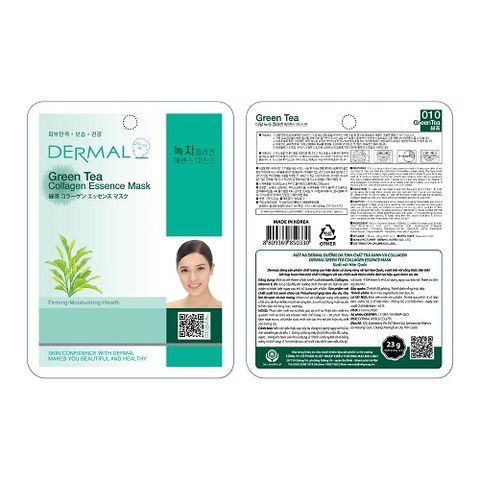 Mặt nạ Dermal dưỡng da tinh chất trà xanh và collagen 23g