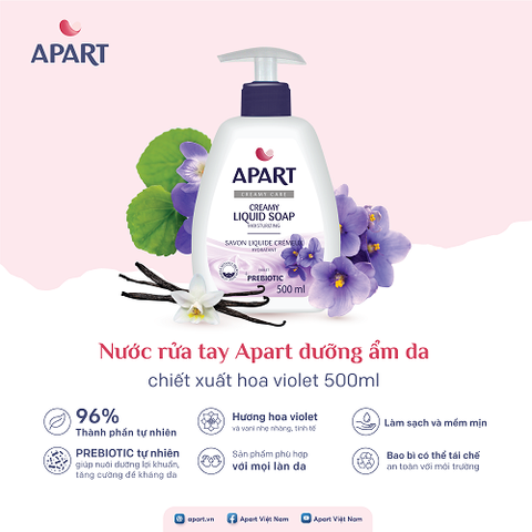 Nước rửa tay Apart dưỡng ẩm da chiết xuất hoa violet 500ML
