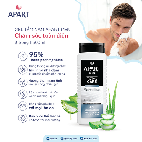 Gel tắm nam Apart Men chăm sóc toàn diện 3 trong 1 500ML