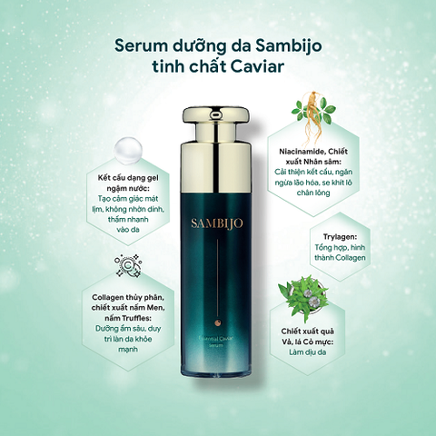 [Tặng kem dưỡng Eveline] Serum dưỡng ẩm SAMBIJO chống nhăn, phục hồi da tinh chất Caviar 40ML
