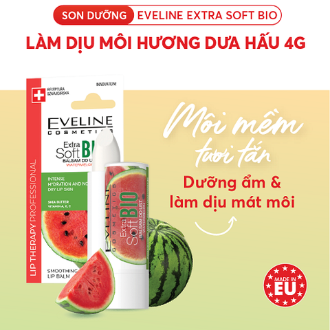 Son dưỡng Eveline Extra Soft Bio làm dịu môi hương dưa hấu 4g