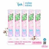 [Mua 5 tặng 1 mặt nạ Daliv] Combo 5 Bông tẩy trang Ipek siêu mềm mịn 150 miếng