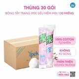 [Tặng bông Care4u] Thùng 30 gói bông tẩy trang Ipek siêu mềm mịn 130 miếng
