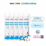 Combo 5 Bông tẩy trang Bocoton Classic 100 miếng