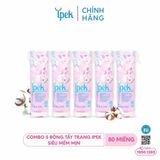 Combo 5 Bông tẩy trang Ipek siêu mềm mịn 80 miếng