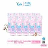 [Mua 10 tặng 2 mặt nạ Daliv] Combo 10 Bông tẩy trang Ipek siêu mềm mịn 80 miếng