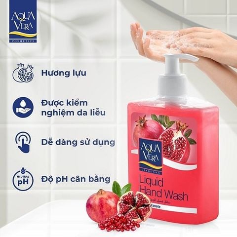 Nước rửa tay dưỡng da AquaVera hương lựu 500ML