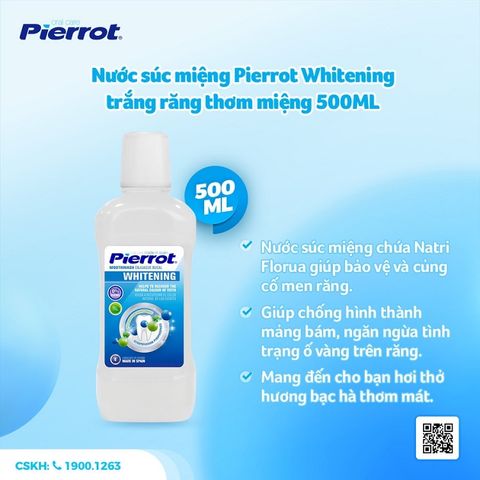 Nước súc miệng Pierrot Whitening trắng răng thơm miệng 500ML