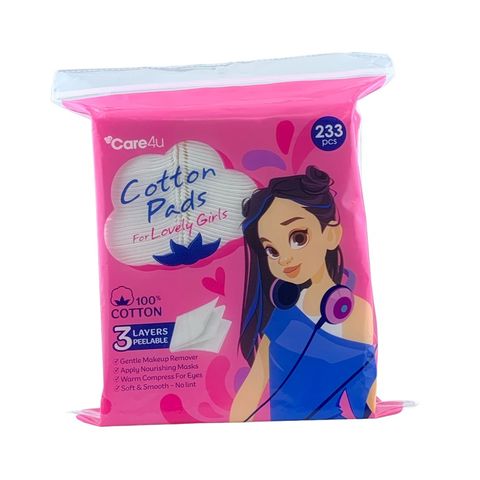 Bông tẩy trang cao cấp Care4u 3 lớp 233 miếng_CARE4165H