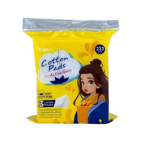 Bông tẩy trang cao cấp Care4u 3 lớp 233 miếng_CARE4165V