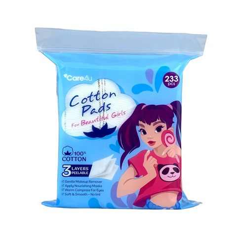 Bông tẩy trang cao cấp Care4u 3 lớp 233 miếng_CARE4165X