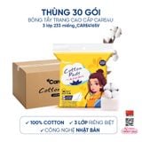 Thùng 30 gói bông tẩy trang cao cấp Care4u 3 lớp 233 miếng_CARE4165V