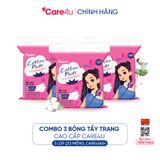 [Tặng bông Skinlovers 150M] Combo 3 Bông tẩy trang cao cấp Care4u 3 lớp 233 miếng_CARE4165H