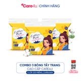 [Tặng bông Skinlovers 150M] Combo 3 Bông tẩy trang cao cấp Care4u 3 lớp 233 miếng_CARE4165V