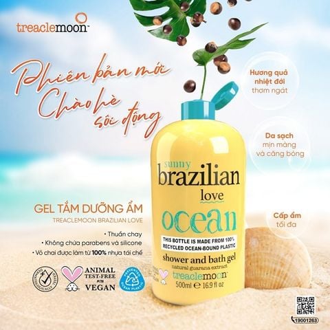 Gel tắm dưỡng ẩm Treaclemoon Brazilian Love hương quả nhiệt đới 500ML
