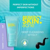 [Tặng mặt nạ Daliv] Gel rửa mặt Eveline Perfect Skin Acne sạch sâu, kháng khuẩn và ngừa mụn 150ML