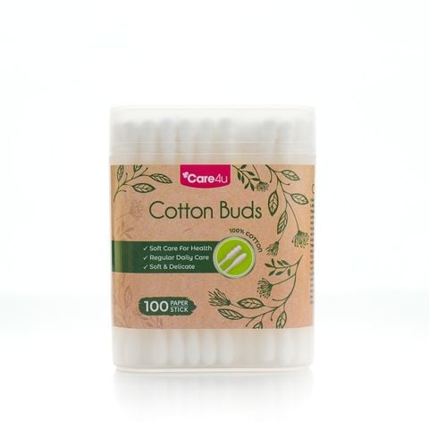 Tăm bông thân giấy Care4u 100 que