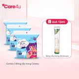 [Tặng bông Skinlovers 150M] Combo 3 Bông tẩy trang cao cấp Care4u 3 lớp 233 miếng_CARE4165X