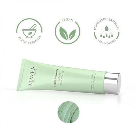 [Tặng BTT Care4u] Gel rửa mặt Mavex Sebo Balance cho da dầu mụn 150ML