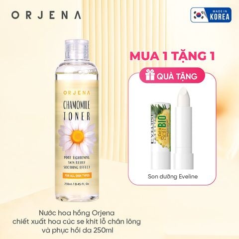 [Tặng son dưỡng Eveline] Nước hoa hồng Orjena chiết xuất hoa cúc se khít lỗ chân lông và phục hồi da 250ML