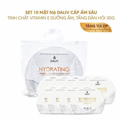 [Mua 10 tặng 2] Combo 10 Mặt nạ Daliv cấp ẩm sâu tinh chất Vitamin E dưỡng ẩm, tăng đàn hồi 30g