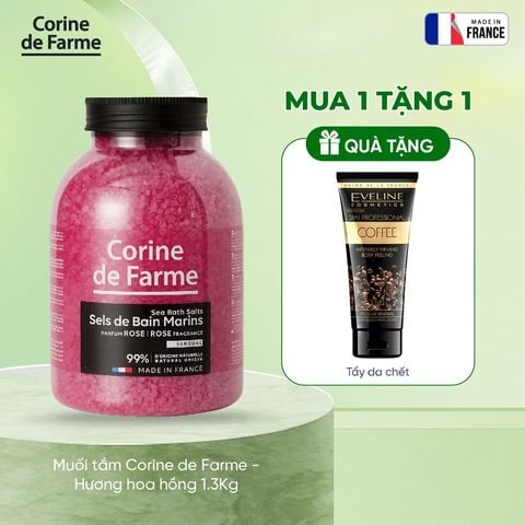 [Tặng TDC Eveline] Muối tắm Corine de Farme - Hương hoa hồng 1.3Kg