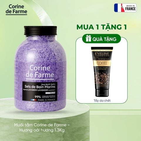 [Tặng TDC Eveline] Muối tắm Corine de Farme - Hương oải hương 1.3Kg