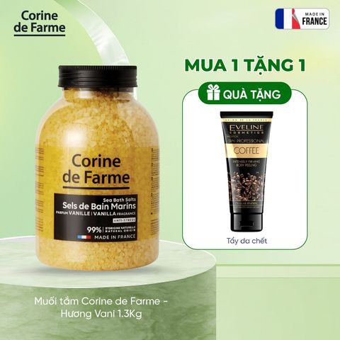 [Tặng TDC Eveline] Muối tắm Corine de Farme - Hương Vani 1.3Kg