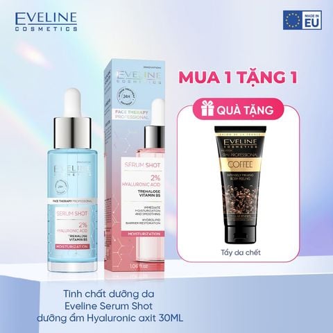 [Tặng TDC Eveline] Tinh chất dưỡng da Eveline Serum Shot dưỡng ẩm Hyaluronic axit 30ML