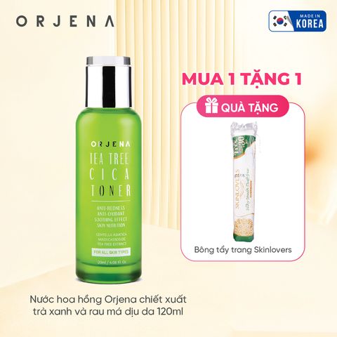 [Tặng bông Skinlovers 150M] Nước hoa hồng Orjena chiết xuất trà xanh và rau má dịu da 120ML