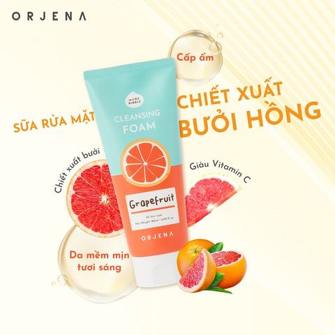 [Tặng son dưỡng Eveline] Sữa rửa mặt Orjena chiết xuất bưởi hồng 180ML