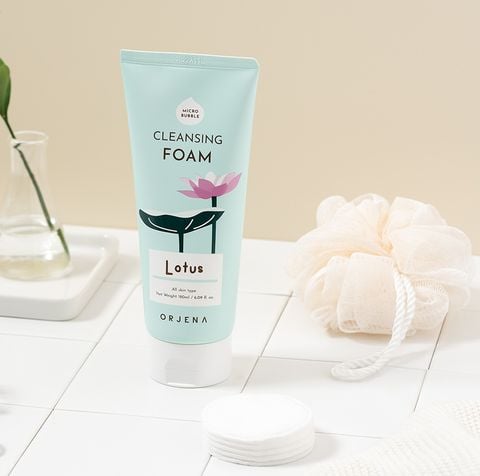 [Tặng son dưỡng Eveline] Sữa rửa mặt Orjena chiết xuất sen hồng 180ML