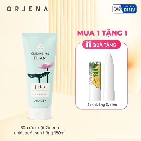[Tặng son dưỡng Eveline] Sữa rửa mặt Orjena chiết xuất sen hồng 180ML