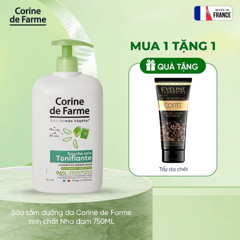 [Tặng TDC Eveline] Sữa tắm dưỡng da Corine de Farme tinh chất Nha đam 750ML