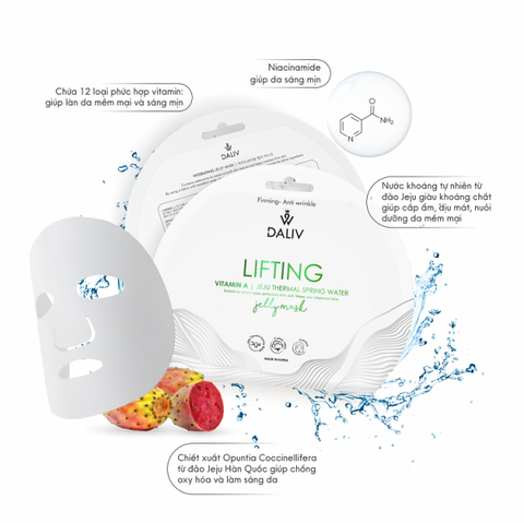 Combo 5 Mặt nạ Daliv nâng cơ tinh chất Vitamin A ngăn ngừa lão hóa 30g