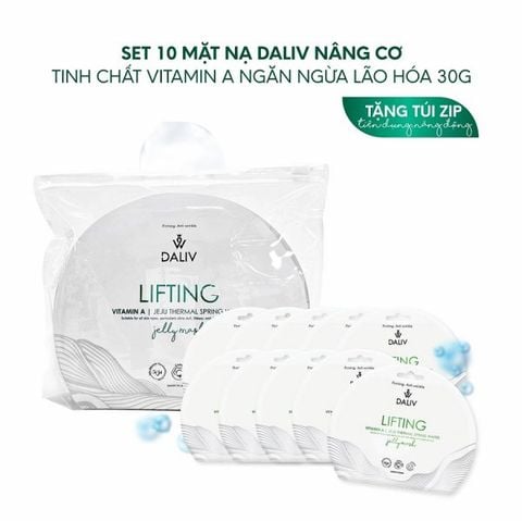 [Mua 10 tặng 2] Combo 10 Mặt nạ Daliv nâng cơ tinh chất Vitamin A ngăn ngừa lão hóa 30g