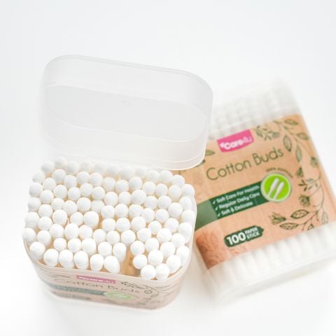 Combo 3 Tăm bông thân giấy Care4u 100 que