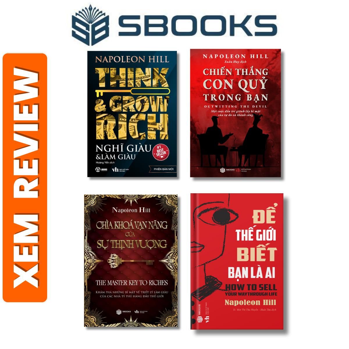  Sách - Combo 4 Sách Nghĩ Giàu Làm Giàu + Chiến Thắng Con Qủy Trong Bạn + Chìa Khóa Vạn Năng Của Sự Thịnh Vượng + Để Thế Giới Biết Bạn Là Ai - Napoleon Hill - Sách Phát Triển Bản Thân nên đọc 2024 - Sách Sbooks Chính Hãng 