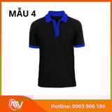  Áo thun đồng phục đen phối màu 