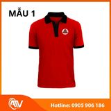  Áo thun đồng phục đỏ phối màu 
