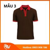  Áo thun đồng phục nâu phối màu 