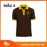  Áo thun đồng phục nâu phối màu 