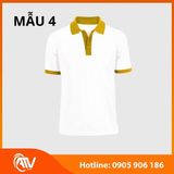  Áo thun đồng phục trắng phối màu 