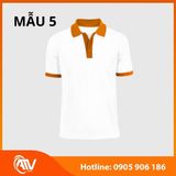  Áo thun đồng phục trắng phối màu 