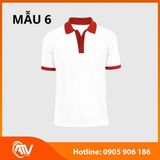  Áo thun đồng phục trắng phối màu 