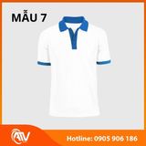  Áo thun đồng phục trắng phối màu 