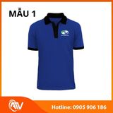  Áo thun đồng phục xanh dương phối màu 